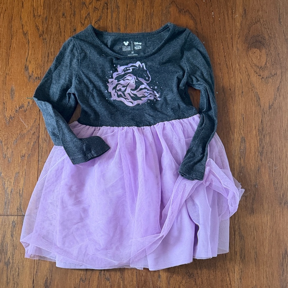 Elsa Black and Purple Long Sleeve Dress
